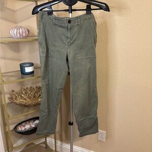 Tommy Hilfiger Utility Pants Army Green Crop Length Size Small